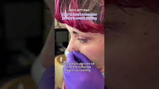 How to insert a corkscrew style nosescrew in a nostril piercing shorts [upl. by Gretal655]