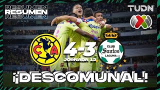 América 43 Santos  HIGHLIGHTS  AP2023J13  Liga Mx  TUDN [upl. by Cain]