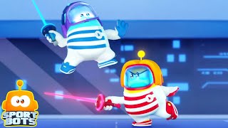 Sportbots  Fechten Karikatur Video und Mehr Episoden für Kleinkinder [upl. by Ipoillak]