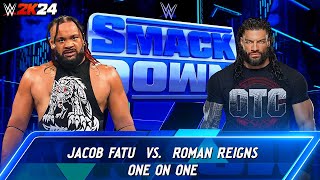 Roman Reigns vs Jacob Fatu in WWE 2K24 [upl. by Almire]