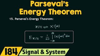 Parsevals Energy Theorem [upl. by Binnings]