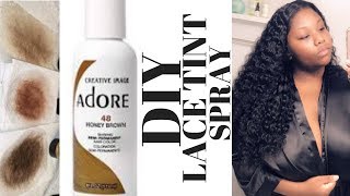 DIY LACE TINT SPRAY  SUPER EASY  BEAUFOX WATERWAVE WIG [upl. by Karoly]