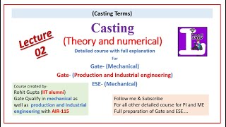 Lecture 02 Casting complete course Casting terminology [upl. by Sisco]