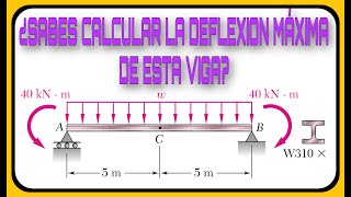 DEFLEXION DE VIGAS POR METODO DE ÁREAS  Cómo calcular la deflexión de una viga por momento de área [upl. by Purdy]