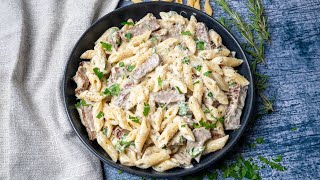 Creamy Steak Pasta [upl. by Annwahsal391]