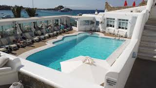 Petinos Beach Hotel in Mykonos Greece  SantoriniDavecom [upl. by Garmaise]