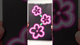 Flower Blossom with Neon technique Tutorial drawingtutorial draw creative [upl. by Kristien823]