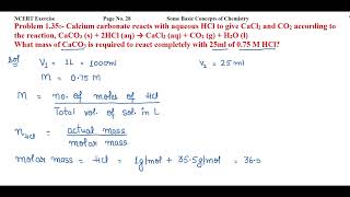 Calcium carbonate reacts with aqueous HCl to give CaCl2 and CO2 according to the reaction [upl. by Kali]