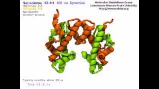 100ns Molecular Dynamics of the Nucleosome H3H4 tetramer [upl. by Lisette143]