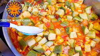 Calabacitas a la Mexicana con Queso y Elote Rápidas y Ricas [upl. by Esorrebma754]