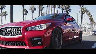 Bagged Infiniti Q50 Red Sport  Ambit FC20 20x9 20x105 [upl. by Bobbi673]