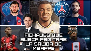 FICHAJES por los que VA PSG para Suplir la SALIDA de MBAPPE y Mas Refuerzos que Buscan en 2024 [upl. by Brinkema]