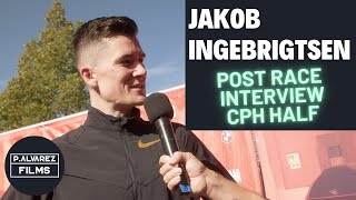 Post Race Interview  Jakob Ingebrigtsen  Copenhagen Half Marathon ENGLISH [upl. by Maximilianus]