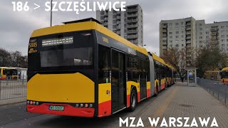 Solaris Urbino 18 IV FL Electric 5885 MZA Warszawa  linia 186 [upl. by Christy223]