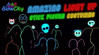 GlowCitys LED Light Up Stick Figure Costumes [upl. by Jori]