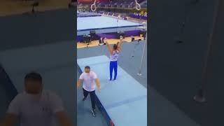 One of the best reactions in gymnastics😂gymnastics stillrings worldcup stick olympics [upl. by Lalat685]