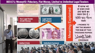 BES171Money2 Limited vs Unlimited Legal Tenders Fiat amp Fiduciary Money Gold standard [upl. by Thayne]