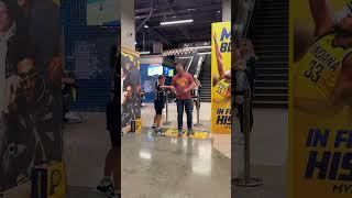 The Hanger Game Pt 2 Fans Attempt to Land Hanger on Rack to Win Jersey  Indiana Pacers [upl. by Greyson]