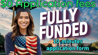 FREE University in the USA No application fees FULLY FUNDED scholarship [upl. by Athena791]