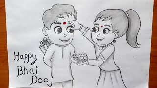 Bhai Dooj simple drawing  Bhai Dooj pencil drawing easy drawing for Bhai dooj  Bhai Dooj drawing [upl. by Lejeune]