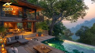 4K Dreamy Scenery🌷Cozy Terrace Overlooking Mountain Nature with Relaxing Sounds of Birds and Insects [upl. by Dalli631]