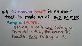 Geometry 135a Simple event Compound event Mutually exclusive events [upl. by Tteve]