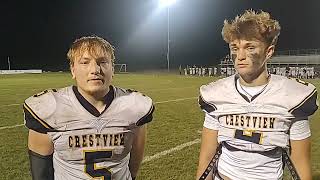 Crestview Football Postgame Interview With Max Hawkins amp Jake Noling 92024 [upl. by Nnaasil898]