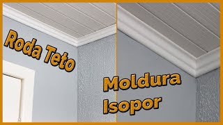 MOLDURA DE ISOPOR RODA TETO COMO INSTALAR [upl. by Ardnaed]