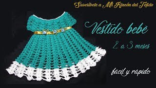 Cómo tejer vestido bebé a crochet paso a paso muy fácil  Mi Rincón del Tejido [upl. by Jasisa]