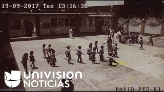 Nuevas imágenes muestran a niños siendo evacuados de una escuela durante el sismo en México [upl. by Hevak798]