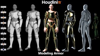 Houdini 3D Modeling Armor Guide Overview [upl. by Ehpotsirhc]