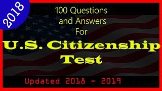 Official 100 Questions and Answers for the US Citizenship Naturalization  USCIS Civic Test 2018 [upl. by Sabra]