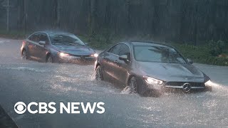 Heavy rain slams Florida Sarasota and Miami flooding concerns [upl. by Learsiy270]