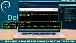 FIXED  User is not in the sudoers file This incident will be reported  Debian Linux 2022 [upl. by Heath]