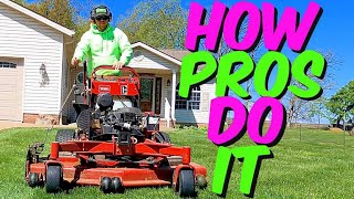 How To Do A Professional Lawn Care Service Start To Finish MOW LIKE A PRO [upl. by Yvehc786]