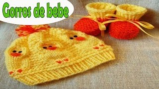 Gorros para bebe recien nacidos tejida a crochet ganchillo diseños imagenes [upl. by Cirone]