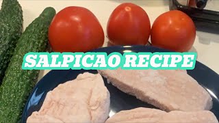 DEFROSTINGSLICING AND COOKING SALPICAO RECIPE WITH SALAD asmrvideo viralvideo [upl. by Hamitaf]