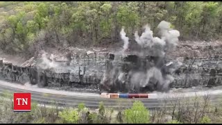 Boom TDOT contractors have a blast preventing rockslides [upl. by Lina]