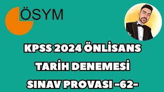 KPSS 2024 Ã–NLÄ°SANS TARÄ°H DENEME  SINAV PROVASI 62 kpss2024 kpsstarih kpsstarihdeneme [upl. by Nadruoj]