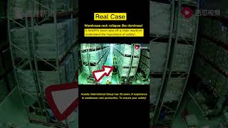 Real case Warehouse rack collapse like dominoes  Aceally rackmanufacturers [upl. by Eirahcaz]