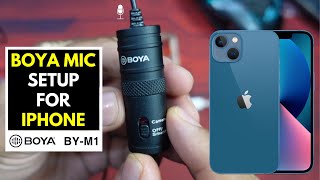 How to Use BOYA BY M1 with iPhone 12 or 13  BOYA Microphone Mobile Setup [upl. by Reinke464]