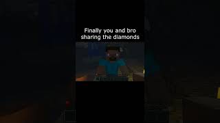 When you and your bro find a diamond shorts viral minecraft viralshorts [upl. by Einot]