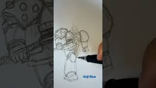 Drawing space marines until space marine 2 comes out pt 11 [upl. by Diella174]