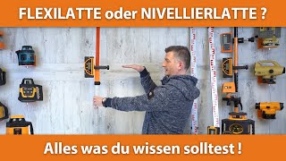 Nivellierlatte vs Flexilatte  Welche ist für einen Rotationslaser Baulaser oder Nivelliergerät [upl. by Ymmor257]