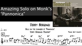 Pannonica Jerry Bergonzi Tenor Sax Solo Transcription MONK [upl. by Birdella]