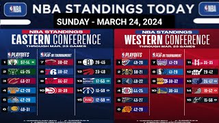 NBA STANDINGS TODAY as of MARCH 24 2024  GAME RESULT [upl. by Etnauq714]