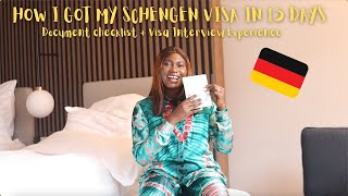 How I Got My Schengen Visa In 15 Days  My Germany Visa Interview Experience And Documents [upl. by Kile]