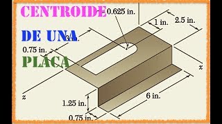 Estatica CENTROIDE DE UNA PLACA EN VOLUMEN Ejercicio 5 109 Beer and Jhonston [upl. by Asiuol]