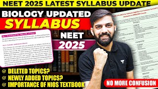 NEET 2025 Updated Syllabus by NTA  NEET 2025 Biology Syllabus  NEET 2025 Latest Update by NTA [upl. by Anerda]