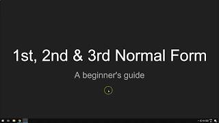 1st 2nd and 3rd Normal Form Database Normalisation [upl. by Pettiford]